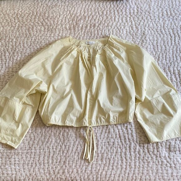 Cream Drawstring Blouse - Picture 1 of 10